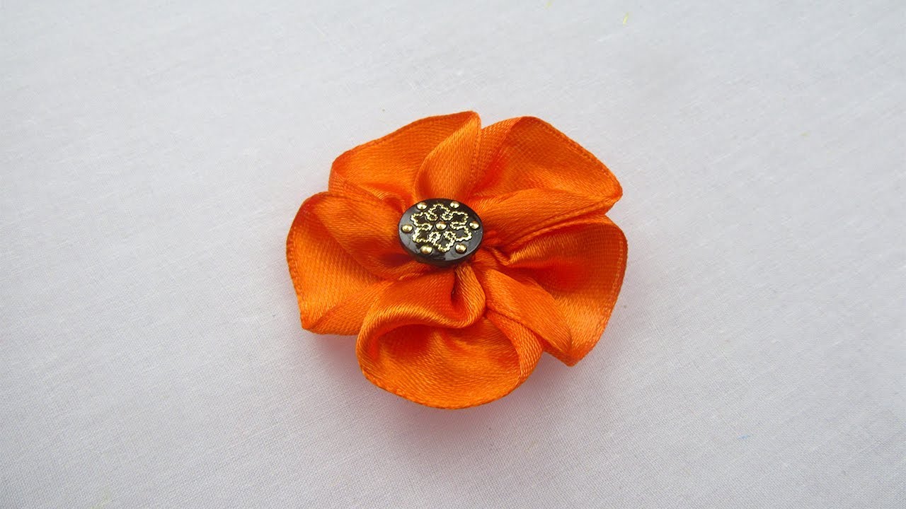 Hand Embroidery Ribbon Work, Amazing Ribbon Flower