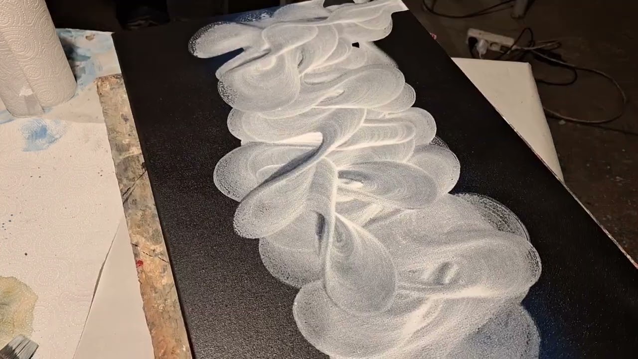 ARTE FLUIDO MÁGICO 💥 🎨  SOLAMENTE UN COLOR Y REPITIENDO LA MISMA PINCELADA 🔥🔥🔥 ARTE Y TERAPIA ⚪️⚫️