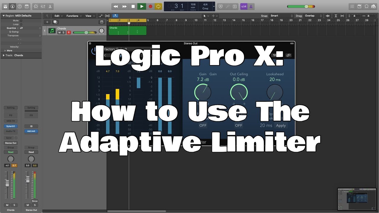 Logic Pro X — как использовать адаптивный ограничитель