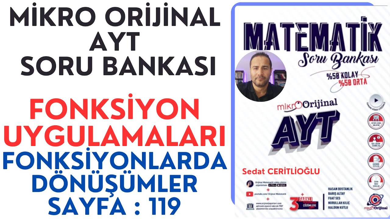 FONKSİYON UYGULAMALARI | MİKRO AYT SORU BANKASI SYF:119 |#orijinalmatematik#mikroorijinal#yks2024