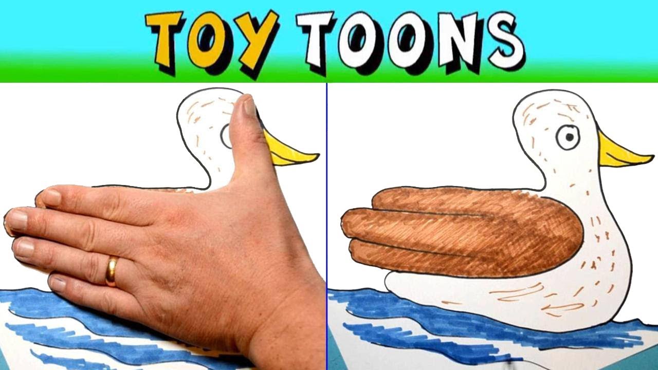 HOW TO DRAW ANIMALS WITH YOUR HAND - ToyToons