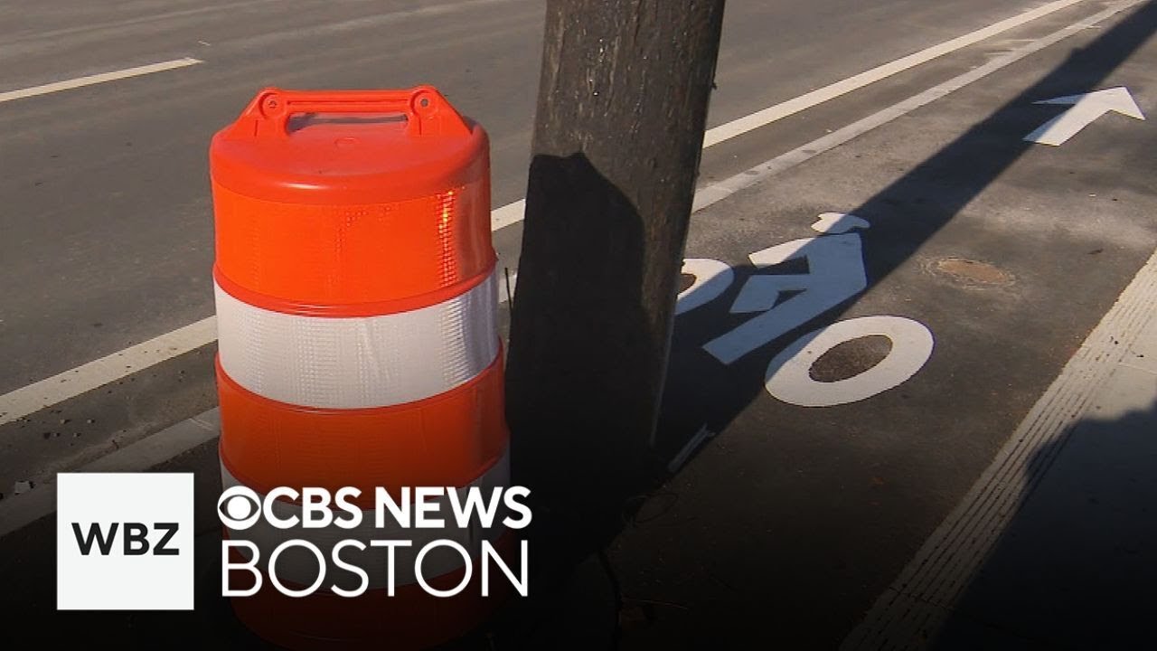 New Newton bike lane blocked by utility poles