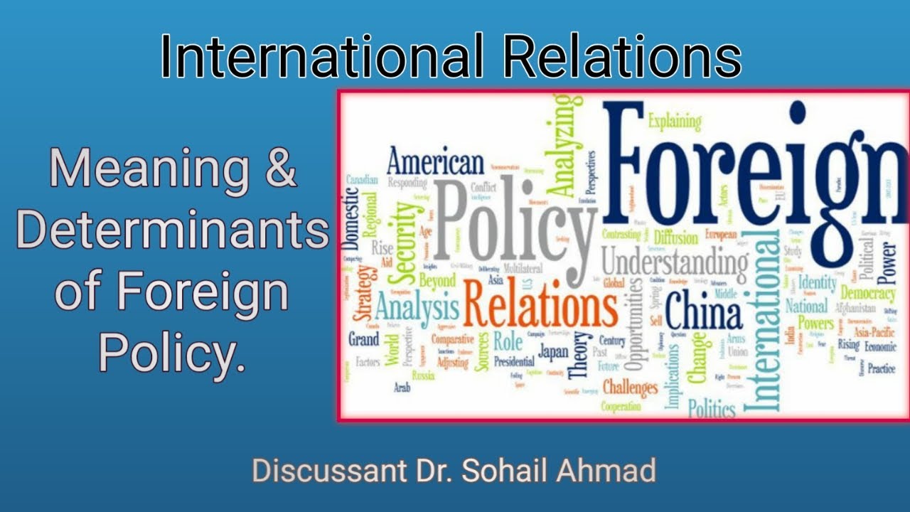 Meaning and Determinants of Foreign Policy || International Relations || Dr Sohail Ahmad