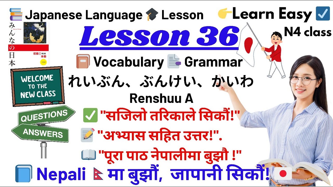 Japanese Language Lesson 36 vocabulary // Minna no Nihongo Lesson 36 // @LocalOperator-3
