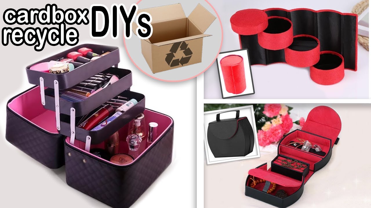 3 HUGE DIY PROJECTS CARTBOX RECYCLE IDEAS ~ Jewelry Case Organizer Tutorial Storage Boxes