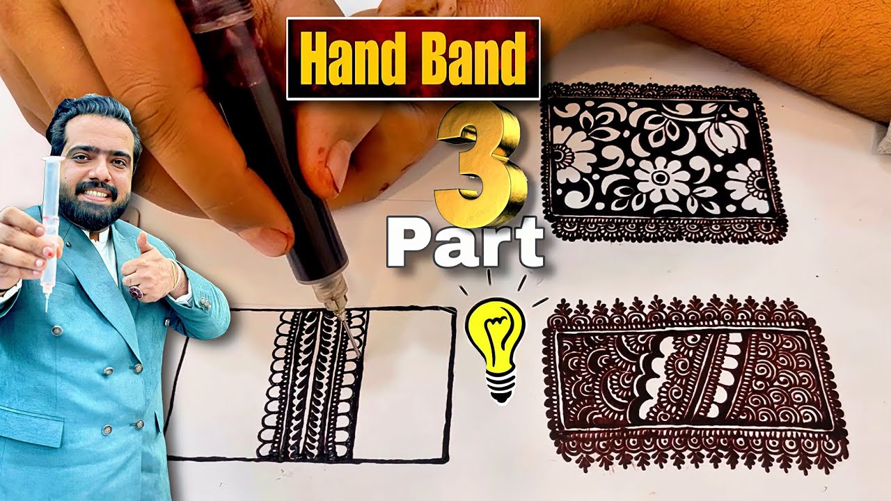 Hand band | part-3 | beginners mehndi class | 2024 easy mehndi design | tutorial | injection mehndi,