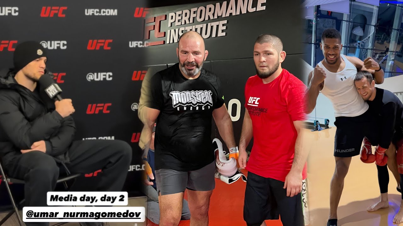 Khabib with Glover Teixeria 🔥 Umar UFC 342 Media Day, Usman training in Dubai 