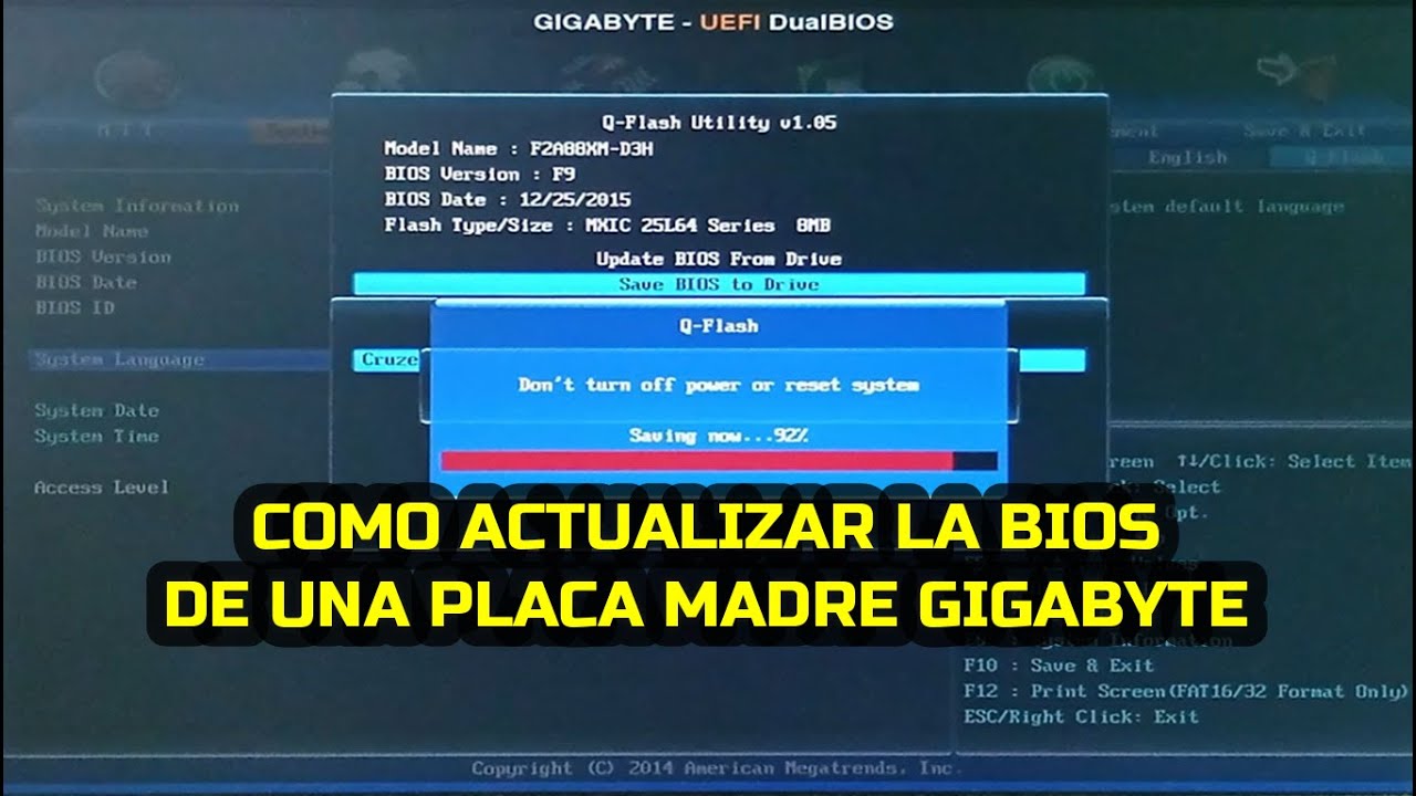 Cómo actualizar la BIOS de una placa madre GIGABYTE