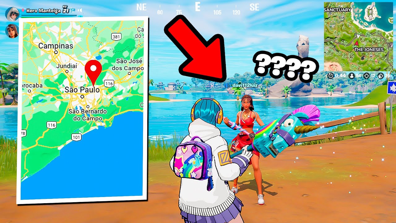 Falando o ENDEREÇO REAL dos jogadores no FORTNITE