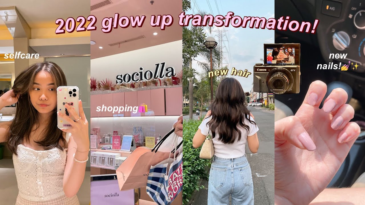 GLOW UP TRANSFORMATION WITH ME 2022! : hair, nails, selfcare, shopping💌🛍💆🏻‍♀️