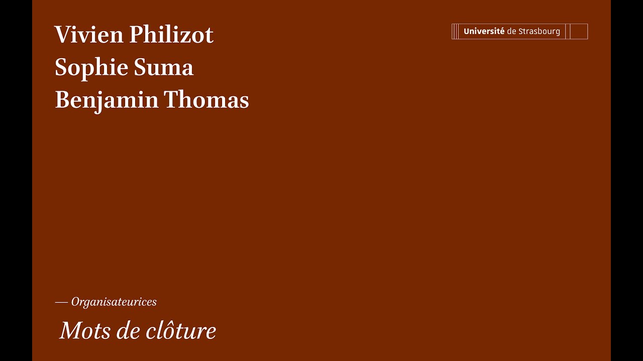 Mots de clôture Vivien Philizot & Sophie Suma
