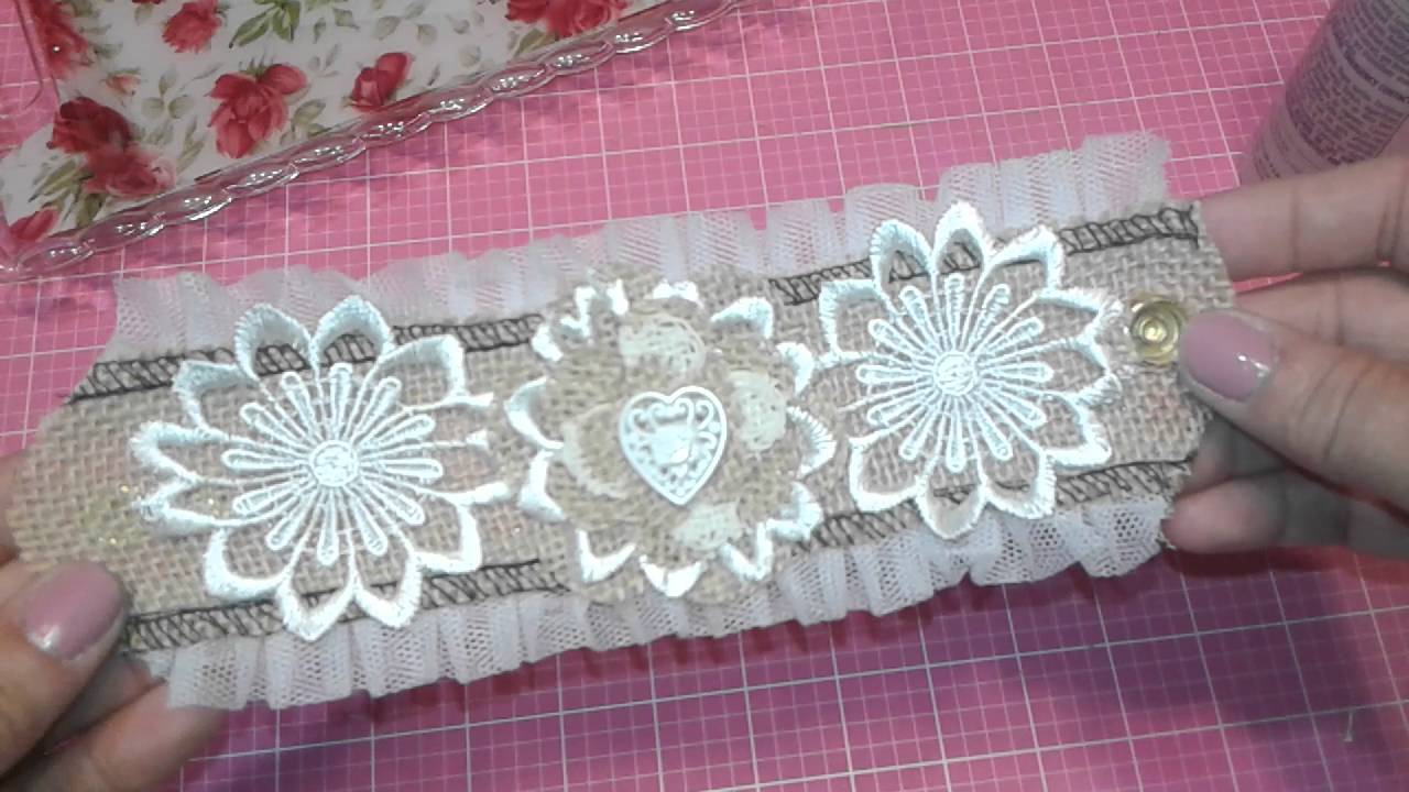 Easy shabby chic bracelet tutorial