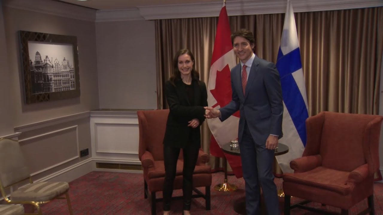 PM Justin Trudeau meets with Finnish PM Sanna Marin in Brussels, Belgium – March 23, 2022