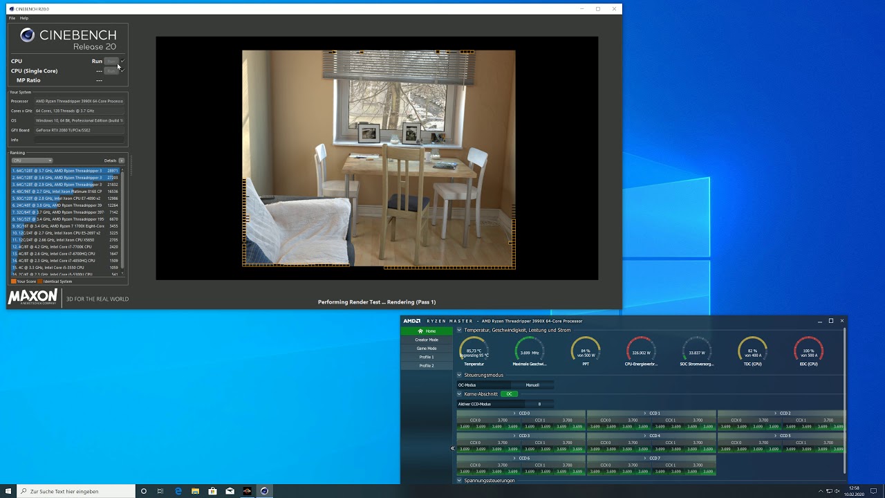 AMD Ryzen Threadripper 3990X OC in Cinbench R20