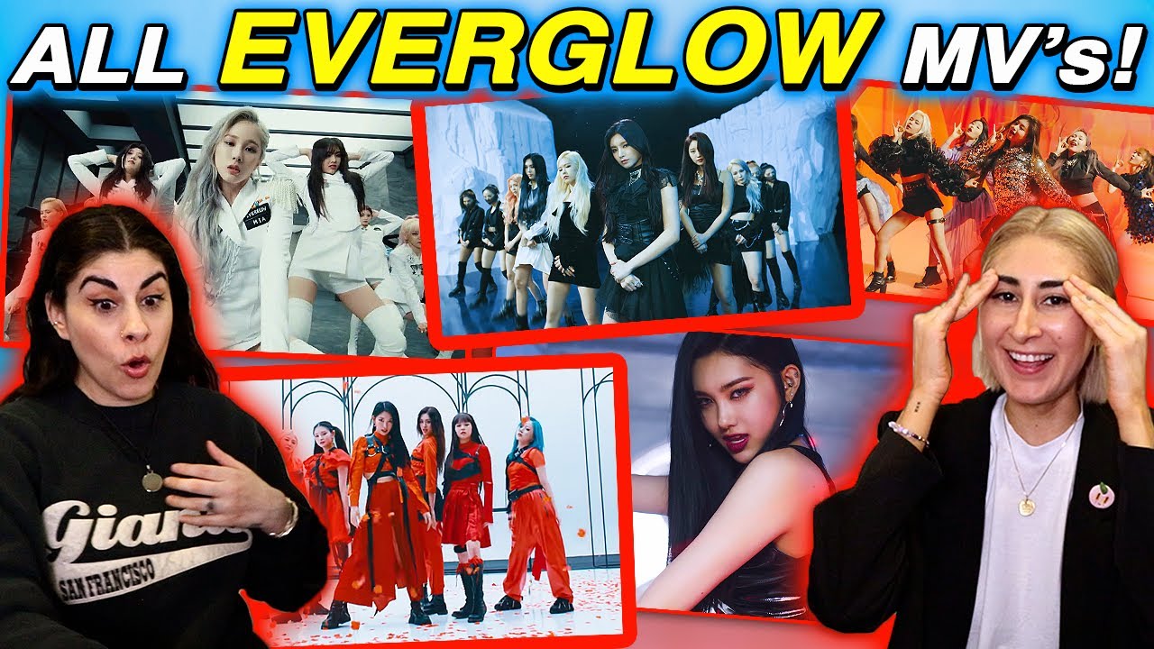 FIRST TIME Reacting to EVERGLOW: First, La Di Da, Dun Dun, Bon Bon Chocolat, Adios