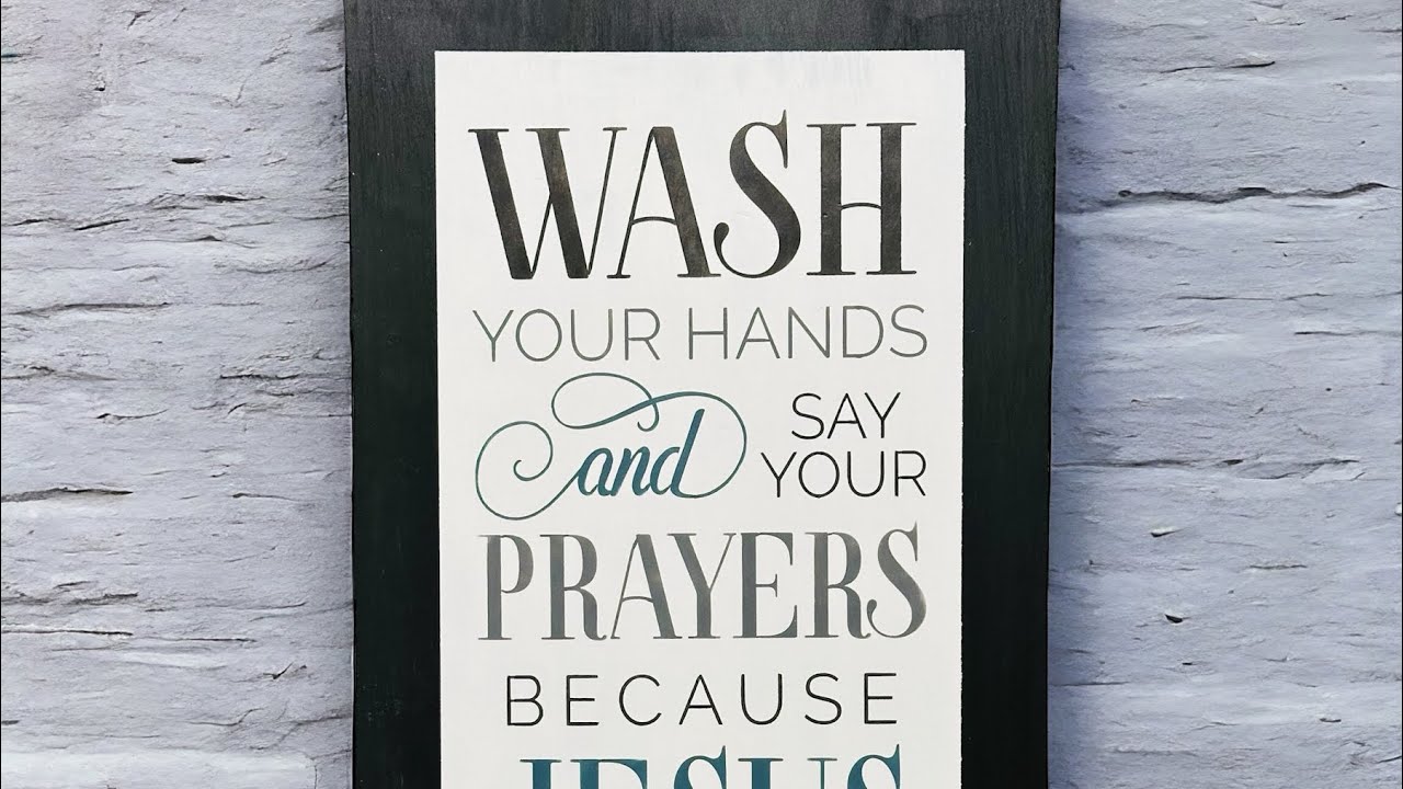 :et's make a faux frame and stencil a cute bathroom sign!