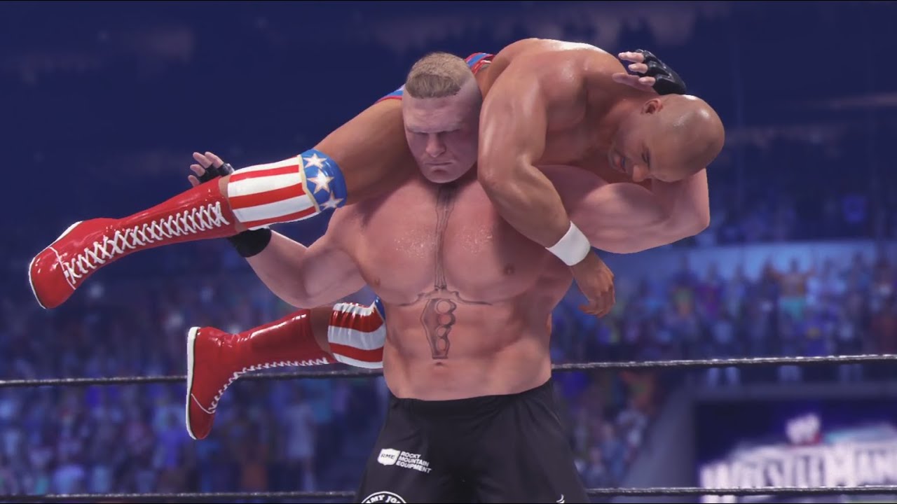 WWE 2K24 Brock Lesnar vs. Kurt Angle Wrestlemania