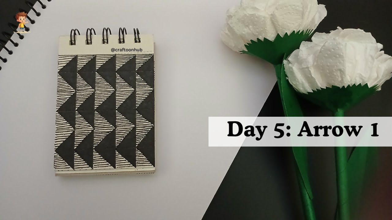 Day 5 : Arrow 1 Zentangle Pattern Tutorial for Beginners | Step-by-Step Drawing | Zentangle Drawing