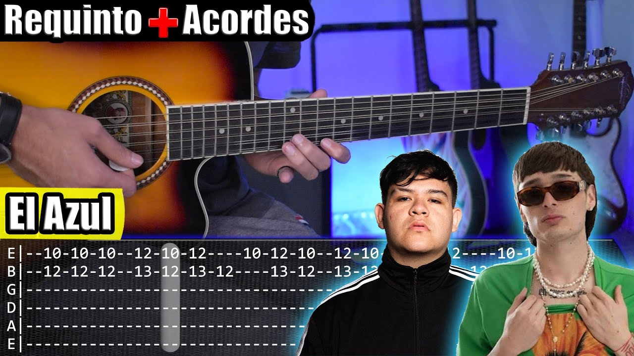 El Azul - Junior H x Peso Pluma - Requinto + Acordes | TABS | Tutorial Guitarra