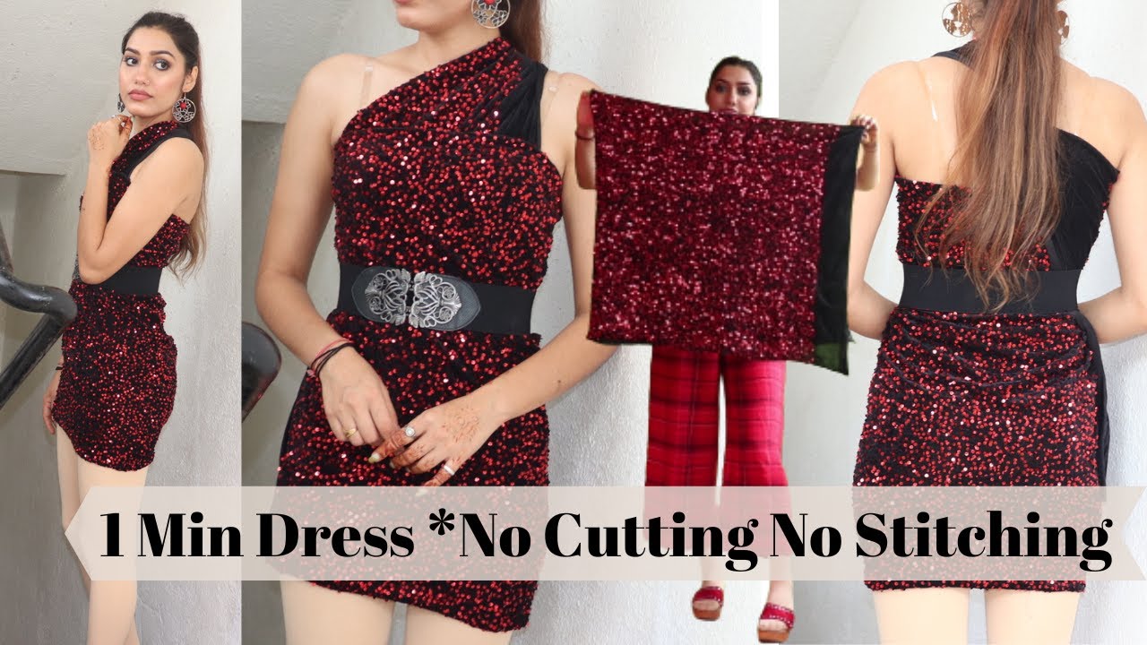 DIY One Piece Dress ||No Cutting No Stitching || One Piece Dress In Just 1Min ||2022