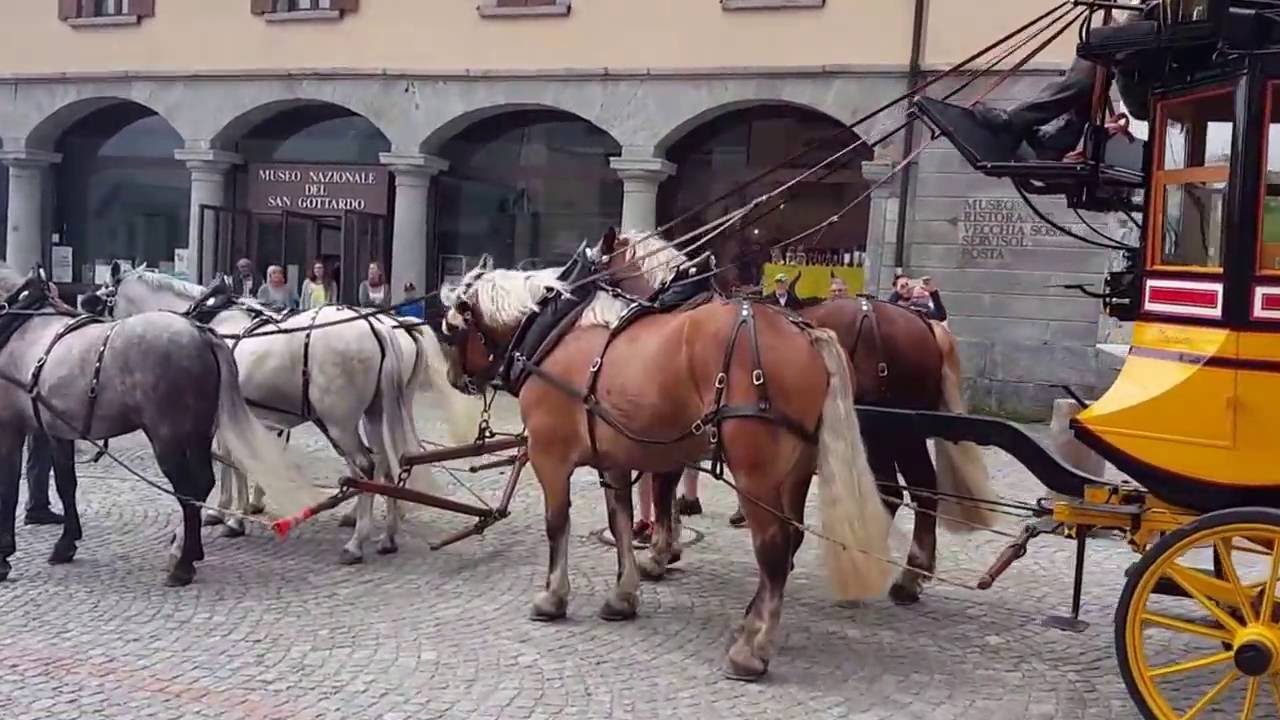 Ankunft Historische Gotthard Postkutsche-St.Gotthard-11.juli.2016