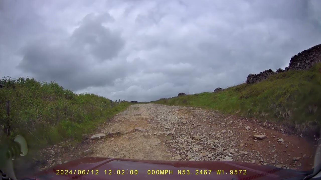 Full green lane for reference. Trailwise ref SK0171-03 Peak District. Macclesfield Old Road. Jimny