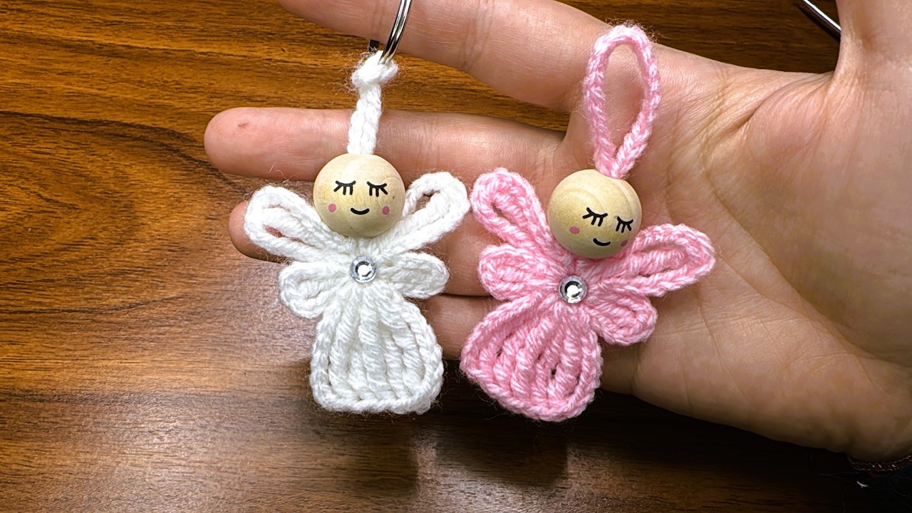 Вязание крючком Lucky Angel 👼 Как связать крючком ангела 👼 Легкий урок по вязанию крючком Брелок