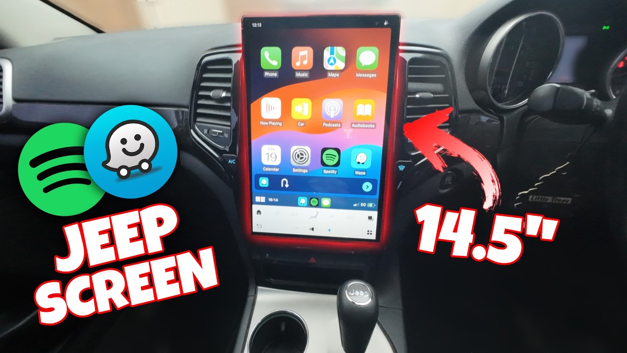 Jeep Grand Cherokee 14,5-дюймовый экран Tesla с Apple CarPlay и Android Auto [Как установить]