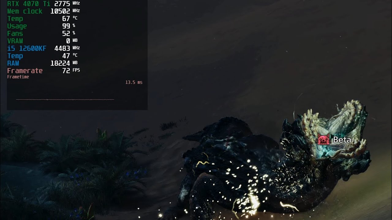 Monster Hunter Wilds Beta 4K, RTX 4070 Ti, i5 12600 KF