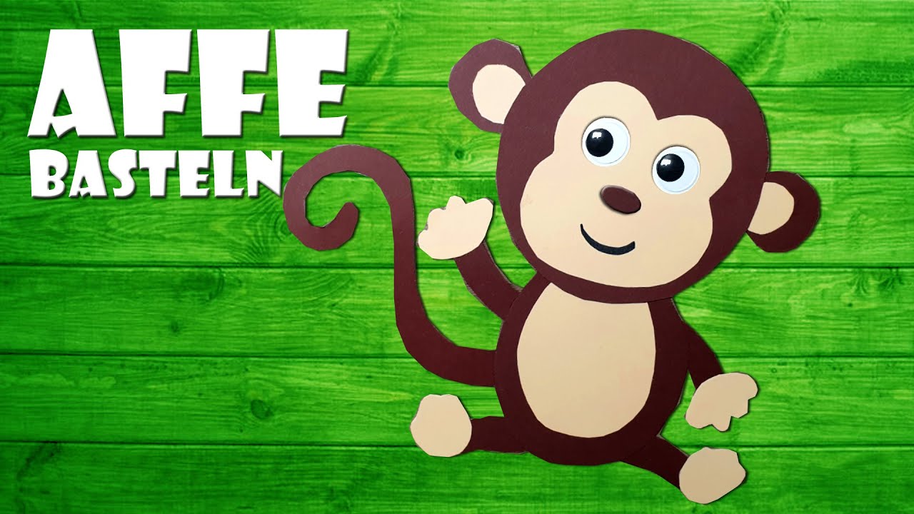 🐒 hängender Affe basteln aus Papier - paper monkey DIY craft [4K]