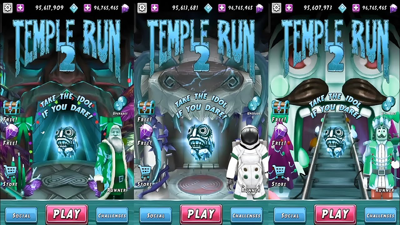 Temple Run 2 Holiday Havoc Vs Enchanted Palace Vs Winter Toyland Map Colour Challenge