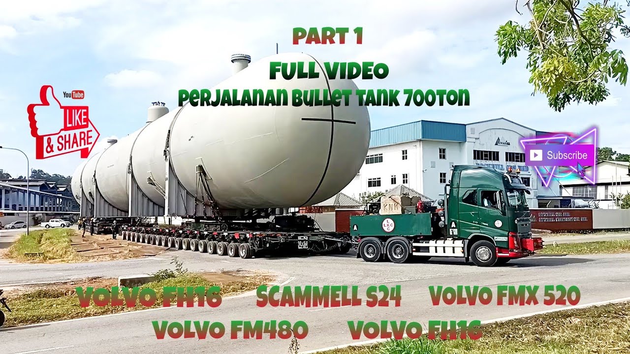 Full video  membawa BULLET TANK 700 ton by L.K.C TRANSPORT