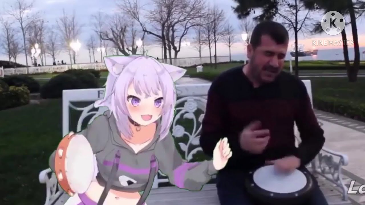 Okayu Plays Levan Polkka With Street Drummer