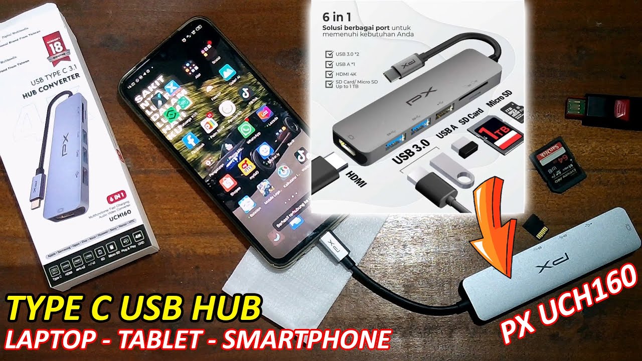 REVIEW  PX UCH160 USB HUB - SOLUSI LAPTOP & SMARTPHONE KALIAN PORT NYA JADI LENGKAP