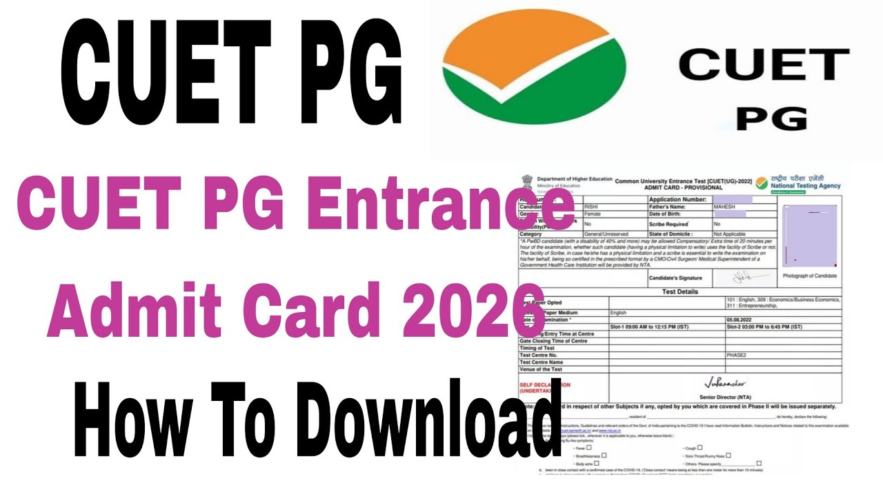 CUET PG Admit Card 2026 how to dowload cuet pg admit card 2026 cuet pg date sheet 2026