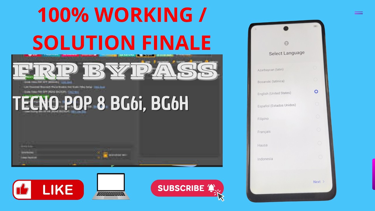 Tecno Pop 8 (BG6i) FRP Bypass 2026 | UnlockTool + Manual 🛠️ New Method (Solution Finale)