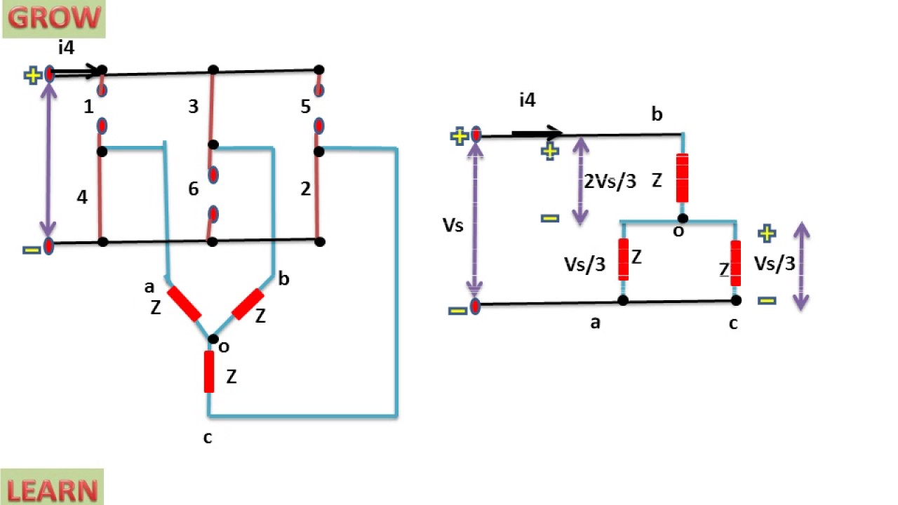 Three Phase Bridge Inverter 180 Degree Mode VSI Step 3,4,5,6  (हिन्दी )