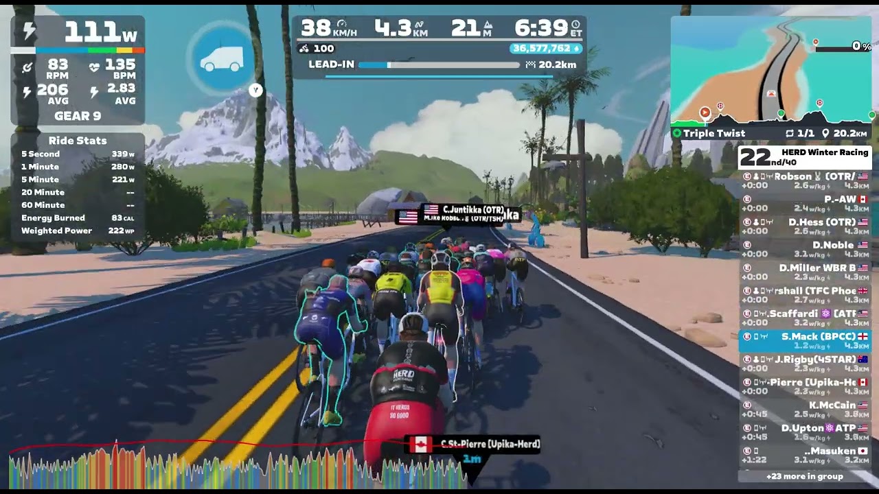 Arizona Heat Returns // Herd Winter Racing // Watopia - Triple Twist // Mass Start Hell // Zwift