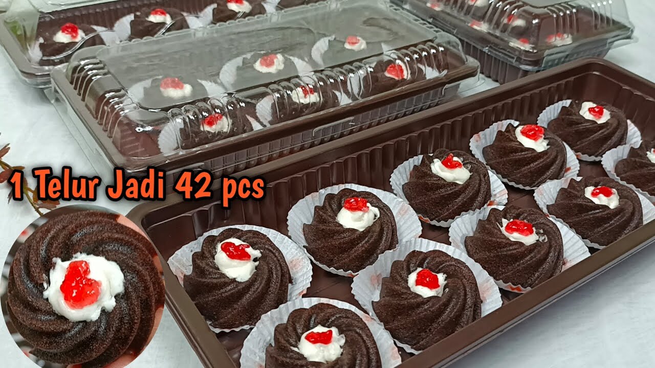ANTI RIBET‼️ BLACKFORES MINI Tanpa Mixer 1 Telur Jadi 42 pcs | Ide Jualan Snack Box 1000an