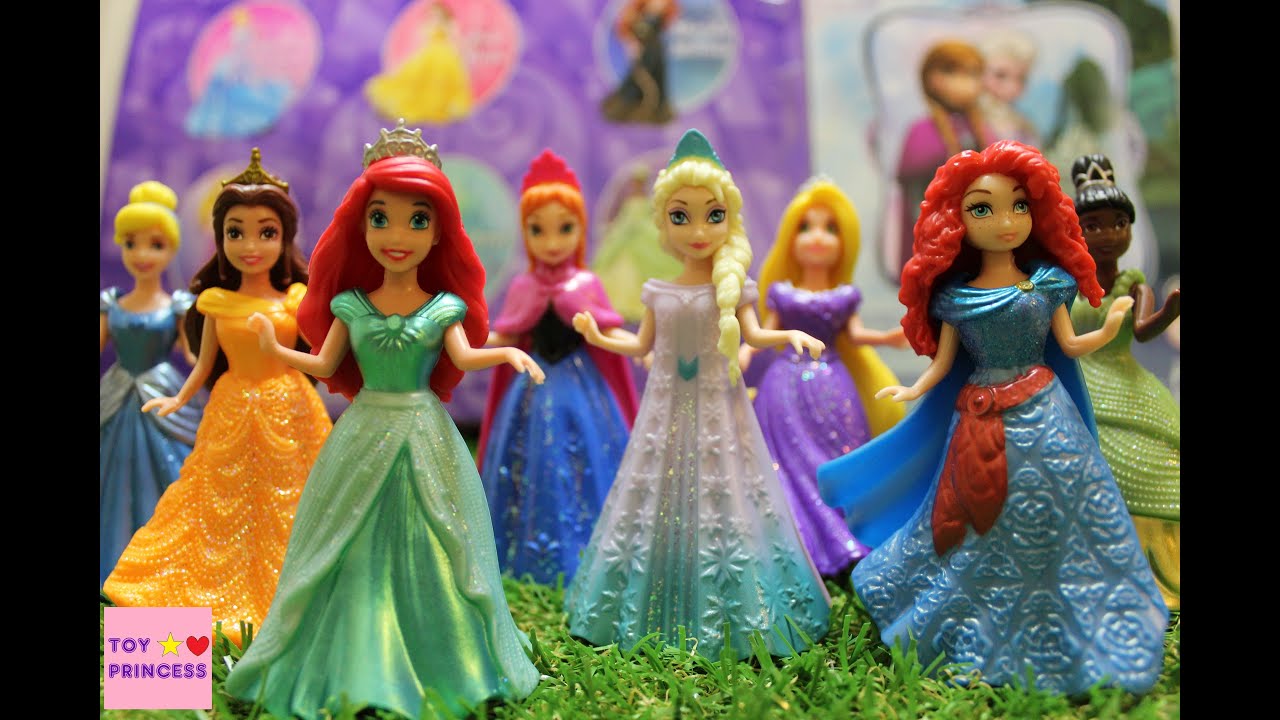 NEW MAGICLIP Disney Princesses Collection with dresses & dolls Cinderela, Tiana, Ariel