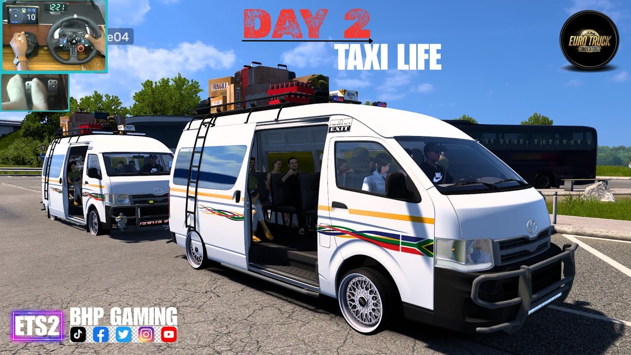 Toyota HiAce — перевозка пассажиров в отель в ETS2 – [Геймплей на рулевом колесе g29]
