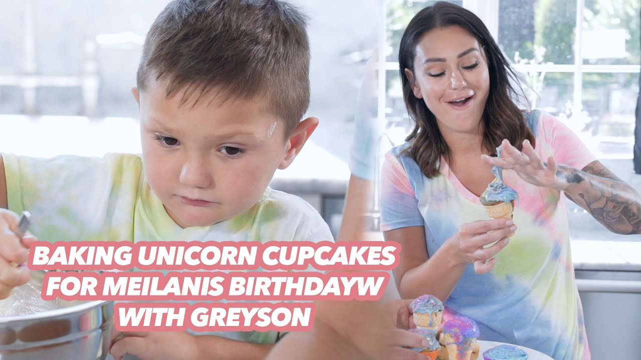 BAKING WITH JWOWW & GREYSON || MAKING MEILANI'S UNICORN CUPCAKES