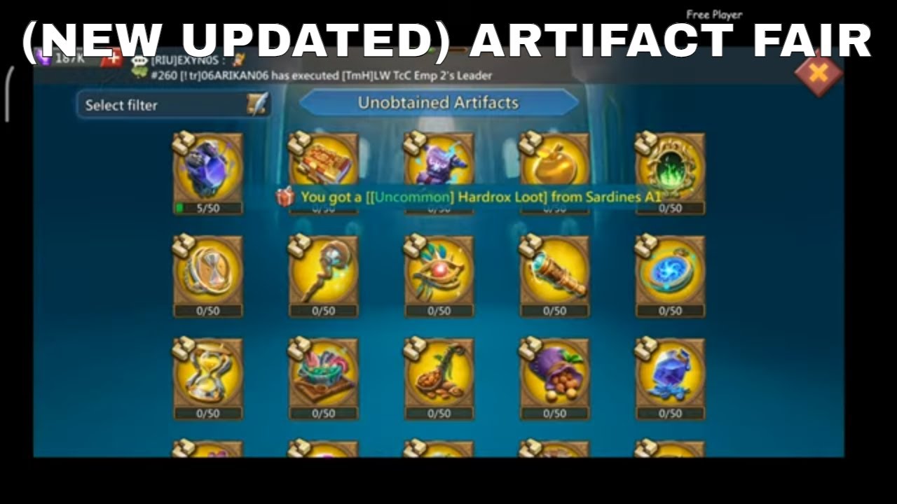 (NEW UPDATED) ARTIFACT FAIR ► LORDS MOBILE