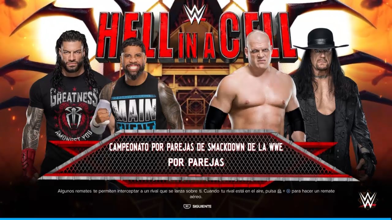 ROMAN REINGS, JEY USO VS. BROTHER OF DESTRUCTION HELL IN A CELL WWE 2k24