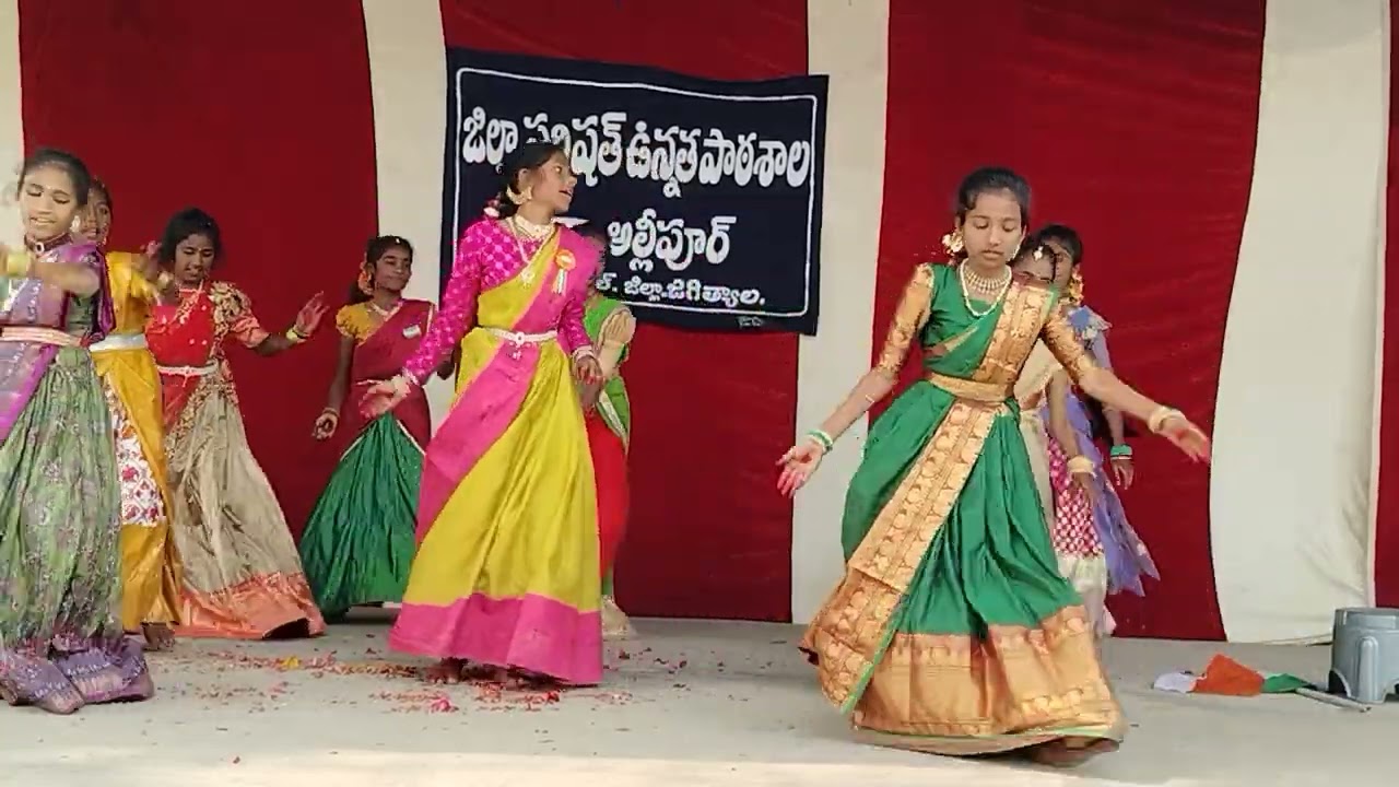 Jagathi sigalo jabilammaku vandanam dance by7th students ZPHS ALLIPUR Republic day celebrations2024