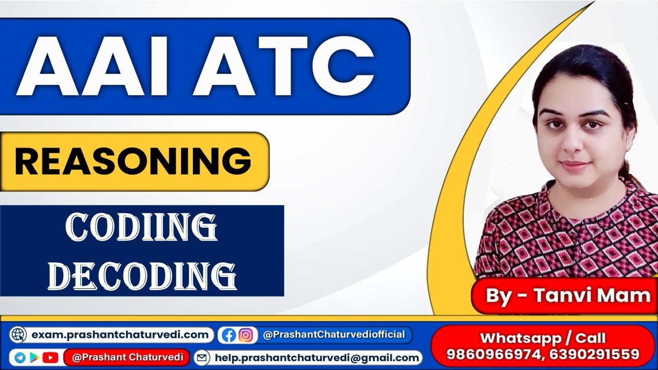 AAI ATC REASONING PREPARATION BY TANVI MAM || CODING DECODING ||  AAI ATC ONLINE COACHING ||
