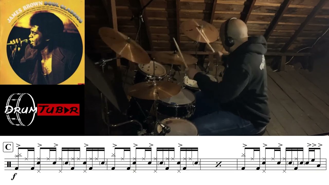 James Brown - Soul Power, Pt. 1 (with Drum Music) (Drum Cover) [Studio Version]