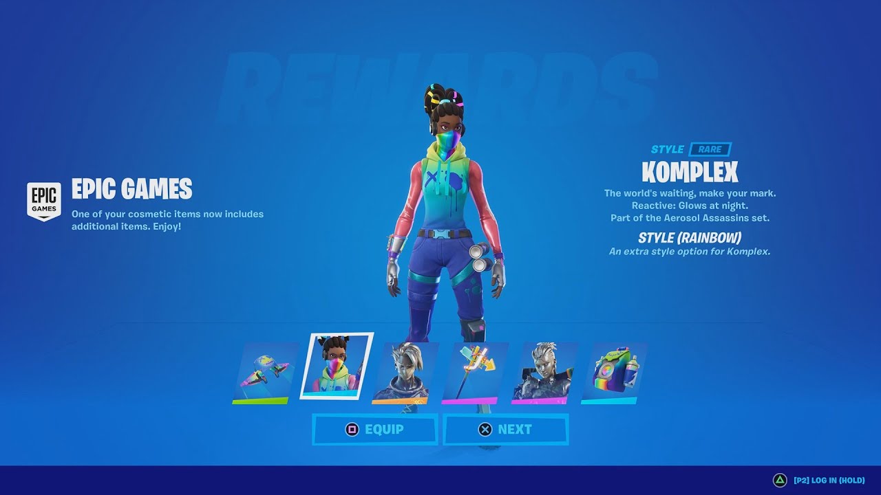 New KOMPLEX Skin Style In Fortnite! (REACTIVE Rainbow Komplex Gameplay & Review)