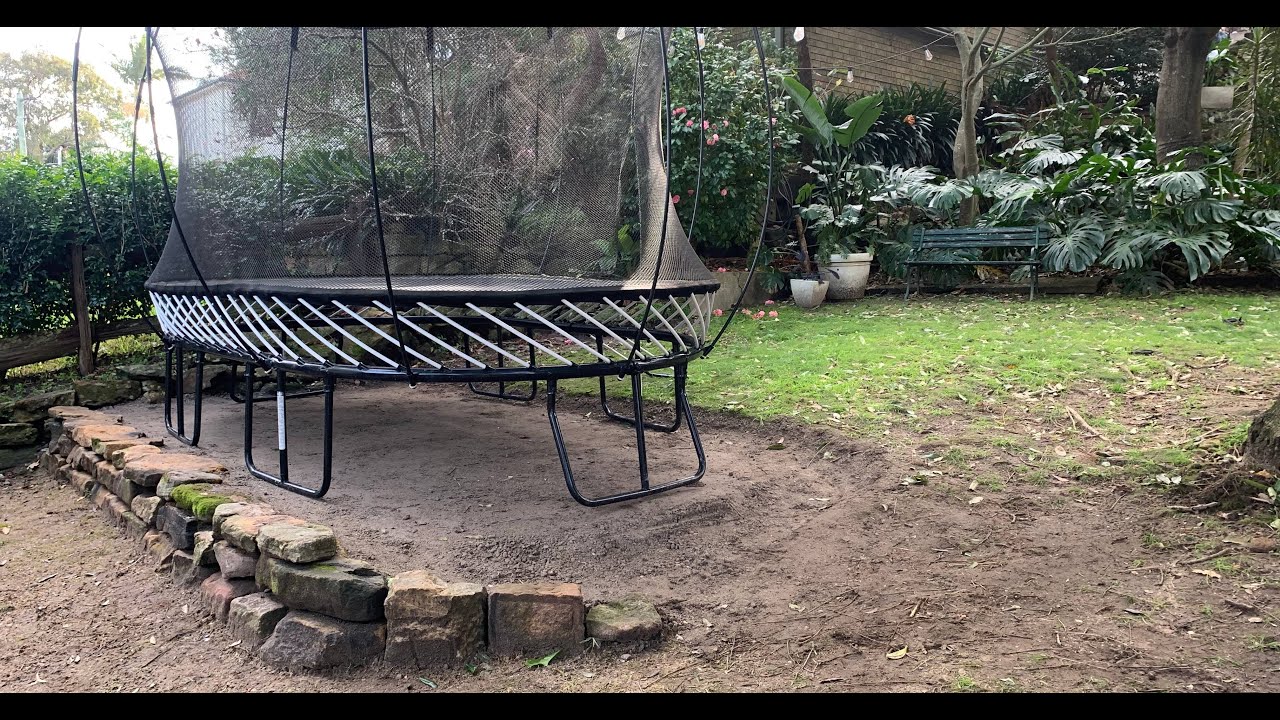 How to place a trampoline on a slope
