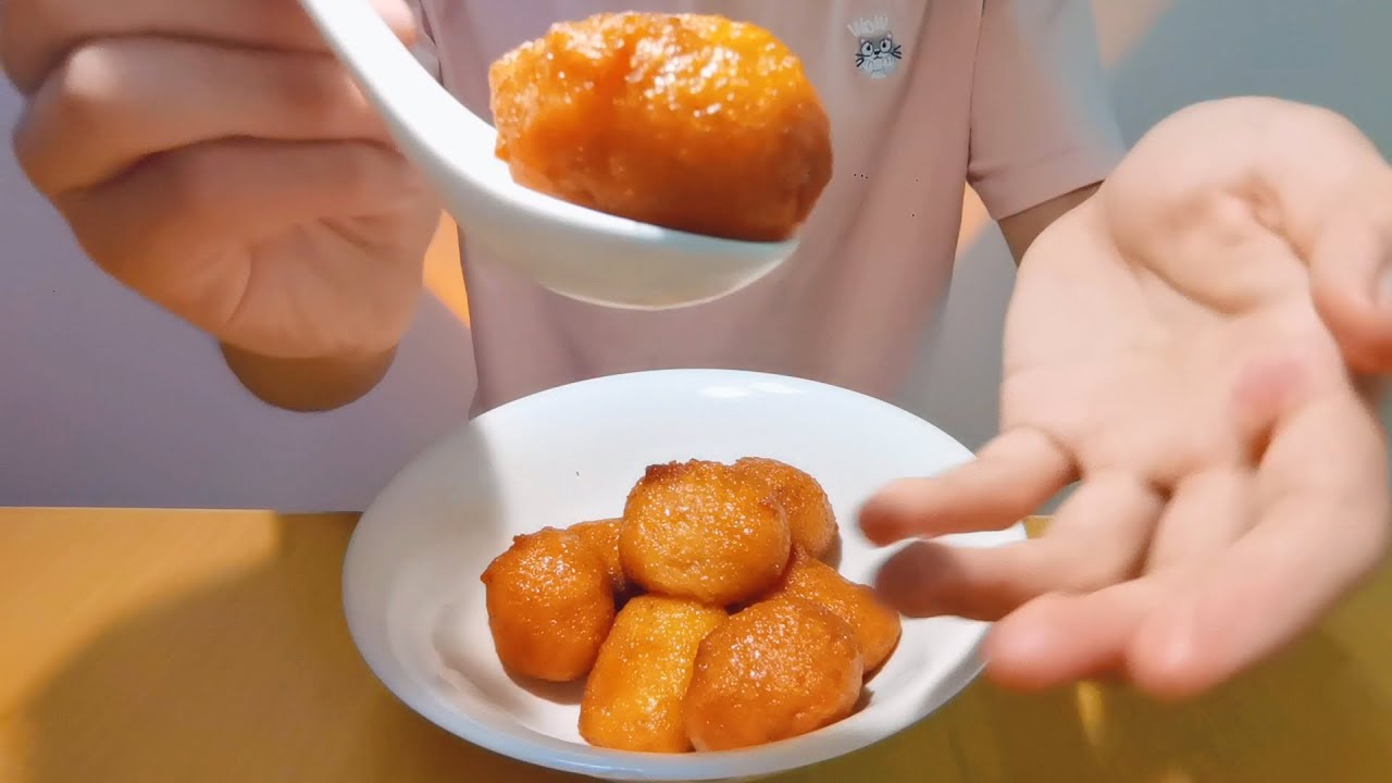 【ASMR】 Feed you with fried glutinous rice balls (fried Yuanxiao)